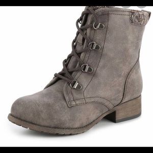 Gray Jellypop Lace Up Boots
